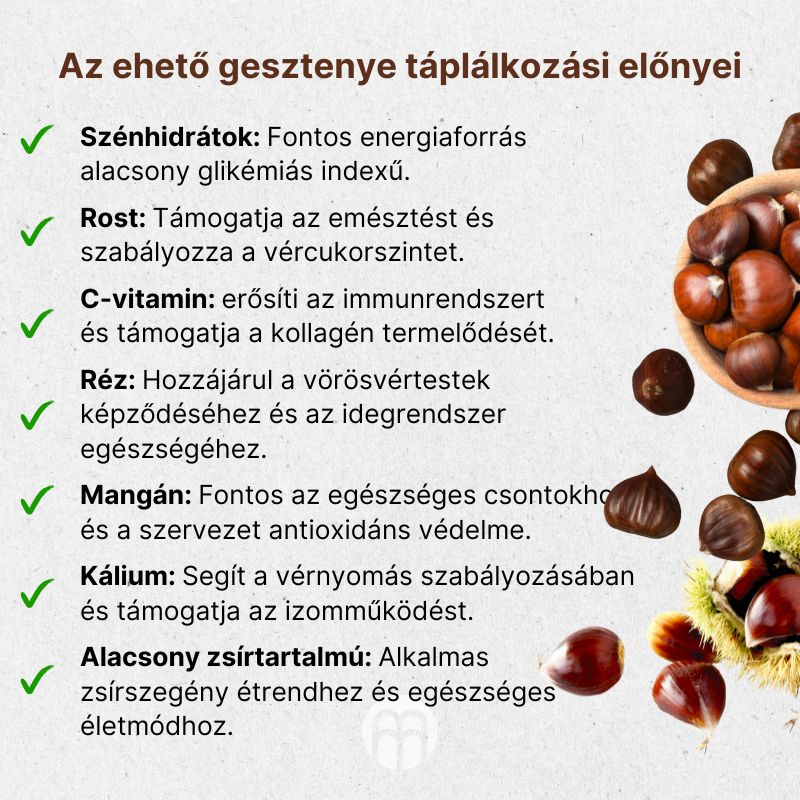 (Maďarština) Nutriční benefity jedlých kaštanů